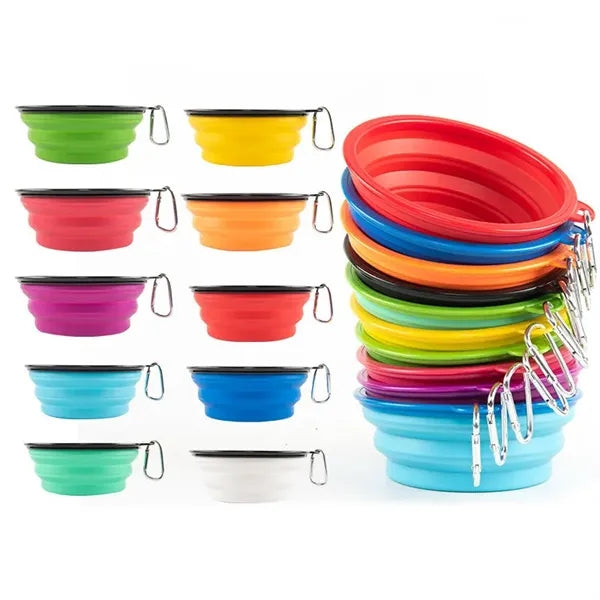 TPE Folding Pet Bowl with Carabiner Hook