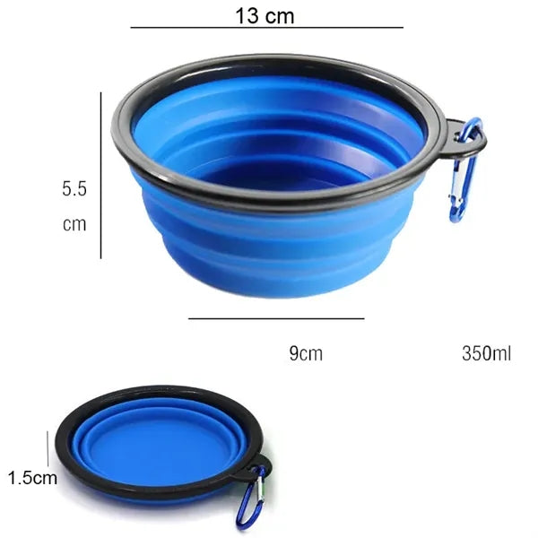 TPE Folding Pet Bowl with Carabiner Hook