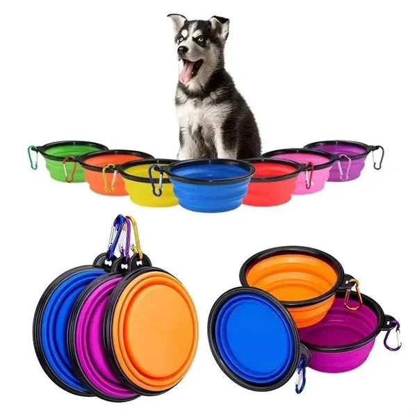 TPE Folding Pet Bowl with Carabiner Hook