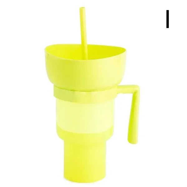 33oz Portable Snack Bowl with Straw Drink Cup