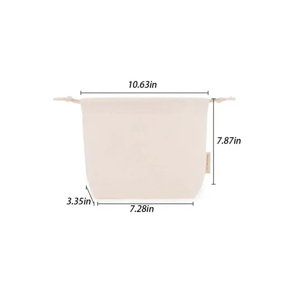 Canvas drawstring makeup bag for travel & daily use