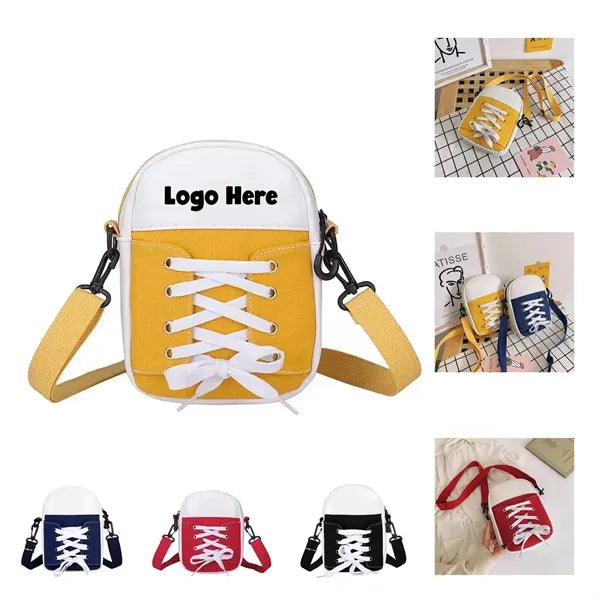 Canvas Shoe-Shaped Crossbody Bag