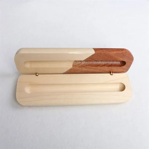 Wooden Ballpoint Pen Set With Flip Cover Box
