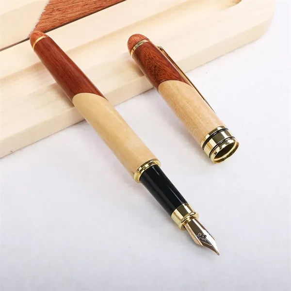 Wooden Ballpoint Pen Set With Flip Cover Box