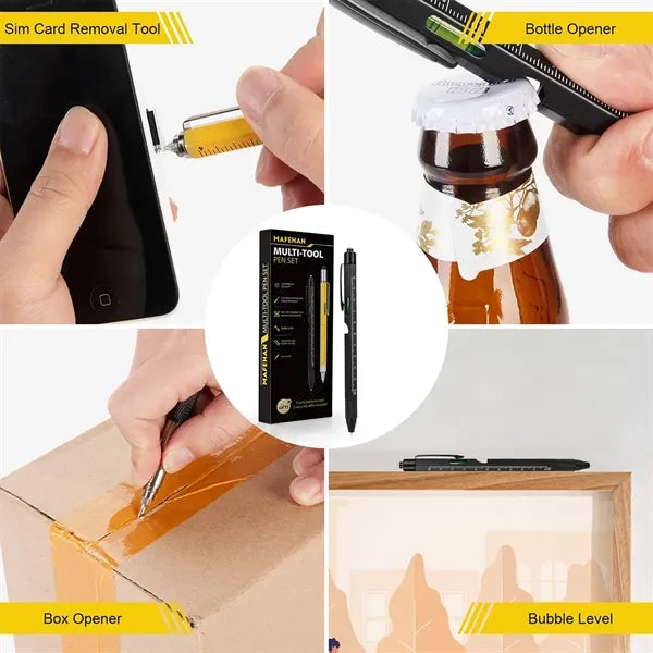 9-in-1 Multi Tool Pen with LED Light and Bottle Opener