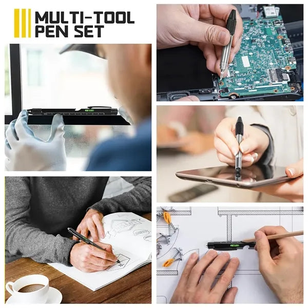 9-in-1 Multi Tool Pen with LED Light and Bottle Opener