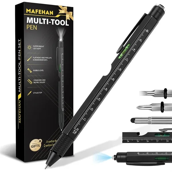 9-in-1 Multi Tool Pen with LED Light and Bottle Opener