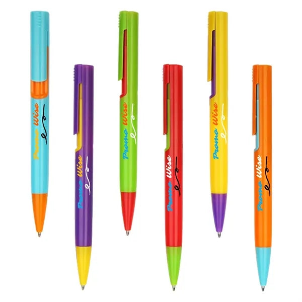 Candy Color Push-Button Lightweight Plastic Ballpoint Pen