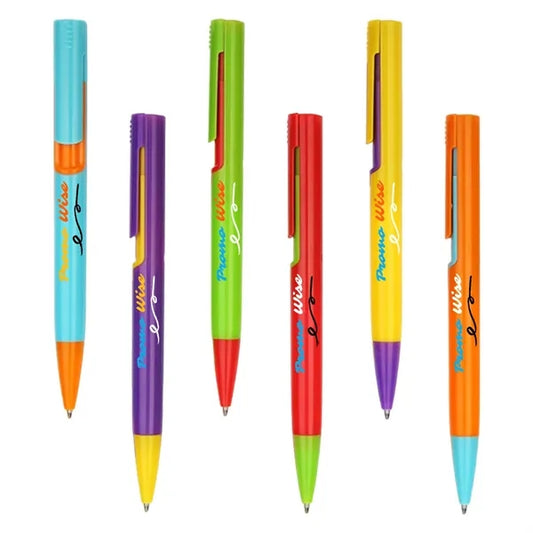 Candy Color Push-Button Lightweight Plastic Ballpoint Pen