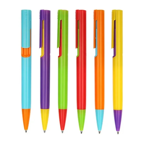 Candy Color Push-Button Lightweight Plastic Ballpoint Pen