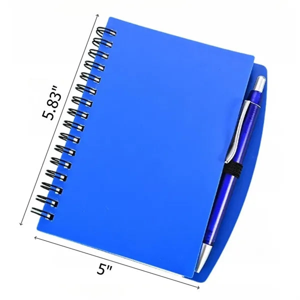 Hardcover Spiral Notebook with Ballpoint Pen