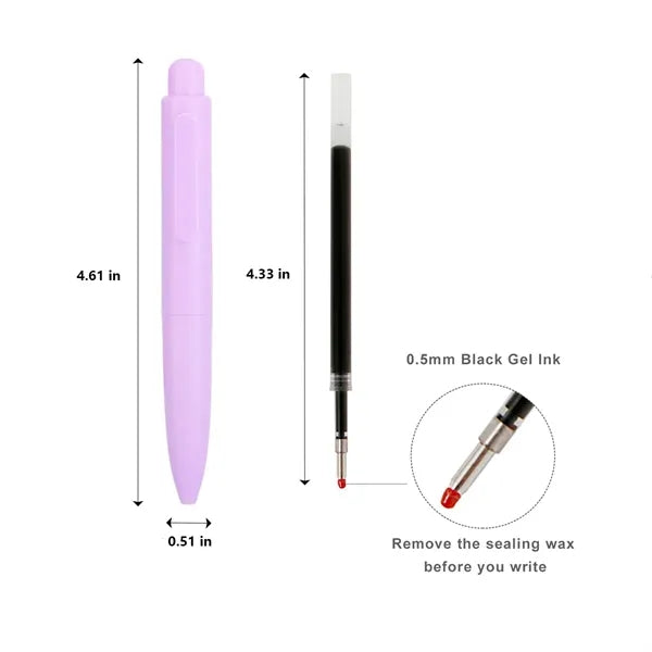 Smooth Writing Quick-dry Push-Type Mini Pocket Pen