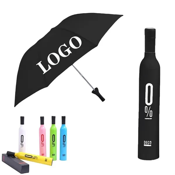 Portable Folding Custom Wine Bottle Umbrella