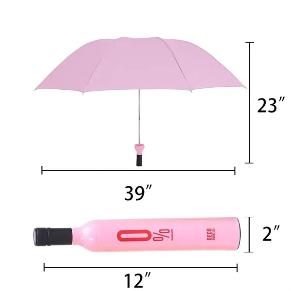 Portable Folding Custom Wine Bottle Umbrella