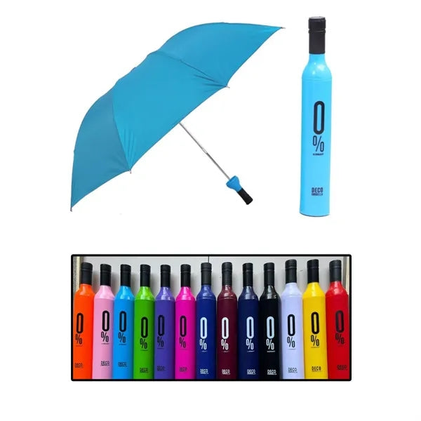 Portable Folding Custom Wine Bottle Umbrella