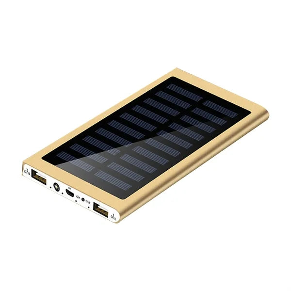 Dual Usb 6000Mah Solar Power Bank With Flashlight