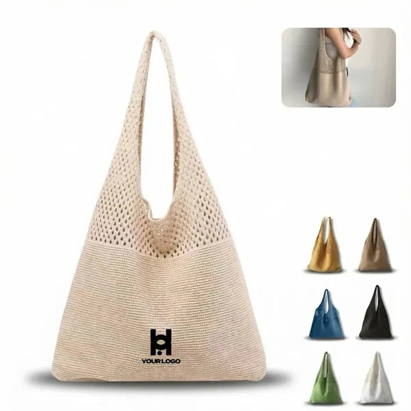 Knitted mesh crochet tote bag sustainable for shopping