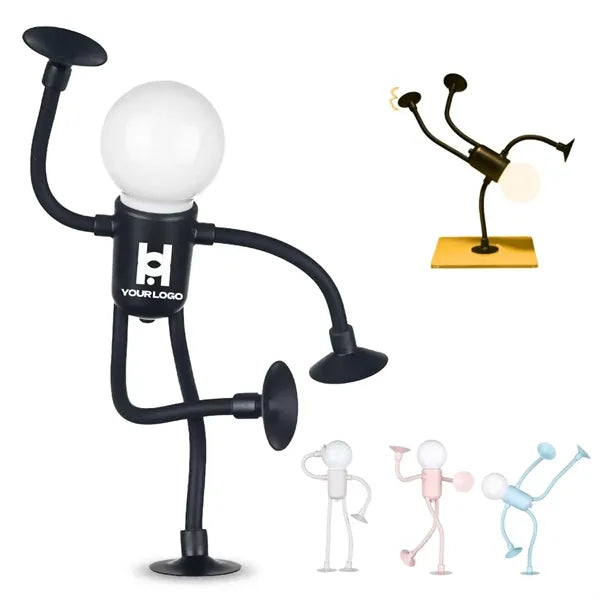 Adjustable night light with suction cup for bedroom hallway