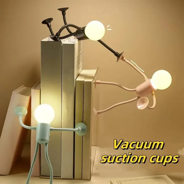 Adjustable night light with suction cup for bedroom hallway