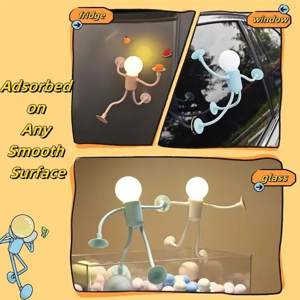Adjustable night light with suction cup for bedroom hallway