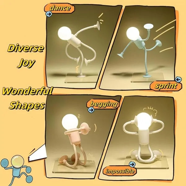 Adjustable night light with suction cup for bedroom hallway