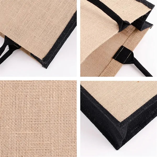 Colorful waterproof jute tote bag for gifts and events