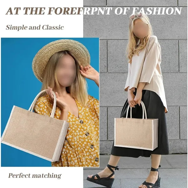 Colorful waterproof jute tote bag for gifts and events