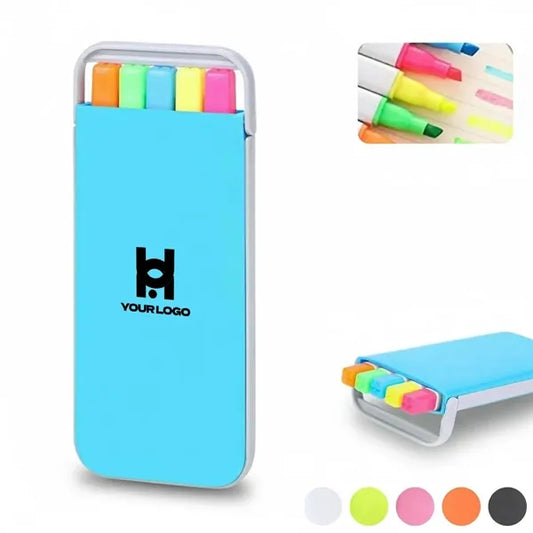 5-color non-bleed highlighter pen set for school & office