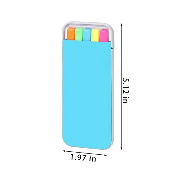 5-color non-bleed highlighter pen set for school & office