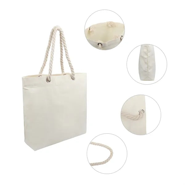 Large Canvas Shopping Tote Bag W/ Handle 13.8"x3.9"x15.7"