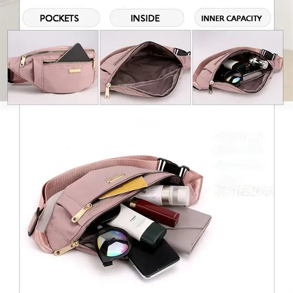 Nylon Fanny Pack Large Capacity Portable Crossbody Bag