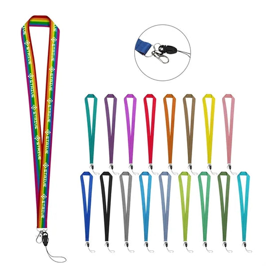 3/4" Full Color Dye Sublimation Phone Lanyard W/ Hook