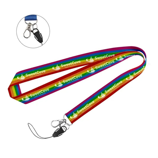 3/4" Full Color Dye Sublimation Phone Lanyard W/ Hook