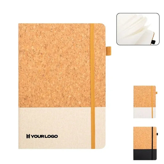 A5 cork cover lined journal notebook for daily writing