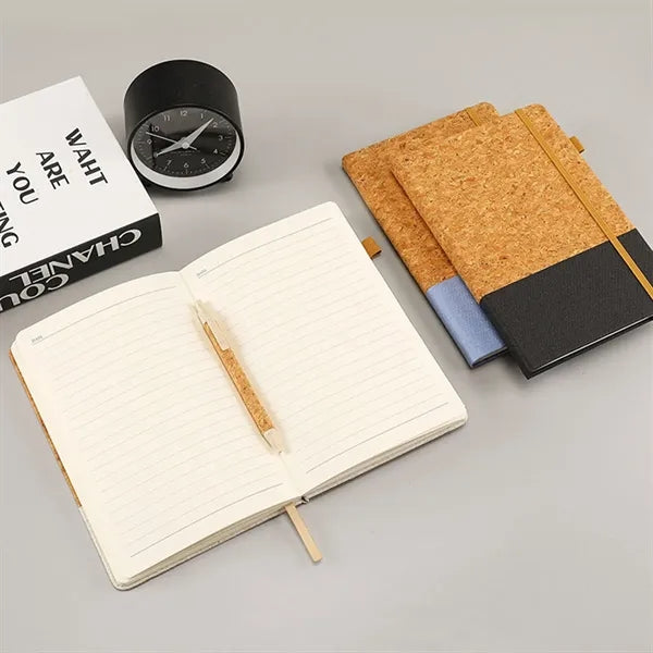 A5 cork cover lined journal notebook for daily writing