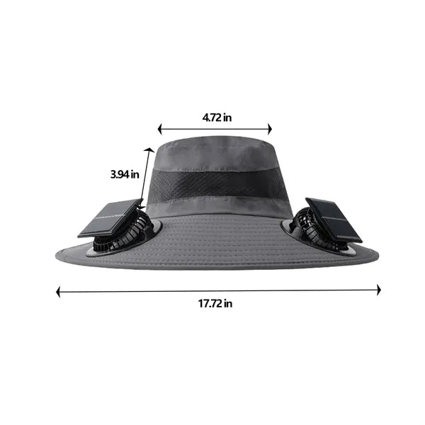 Solar Powered Face Fans Sun Protection Wide Brim Hat