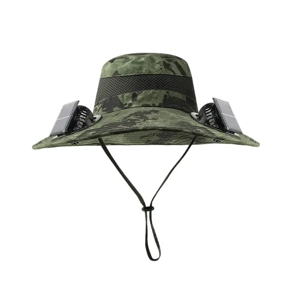 Solar Powered Face Fans Sun Protection Wide Brim Hat