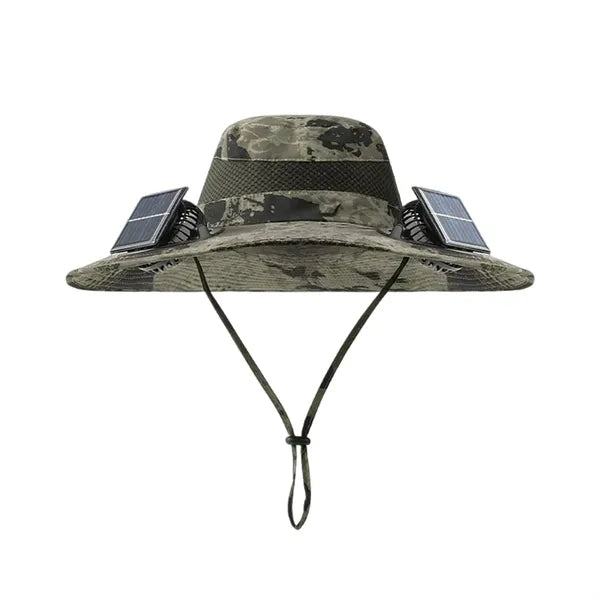 Solar Powered Face Fans Sun Protection Wide Brim Hat