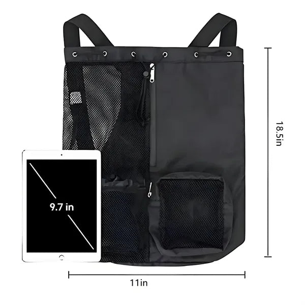 Mesh Drawstring Swim Backpack Beach Bag
