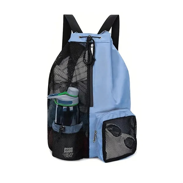 Mesh Drawstring Swim Backpack Beach Bag