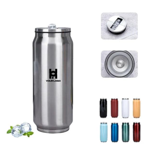 17oz stainless steel vacuum insulated tumbler with straw