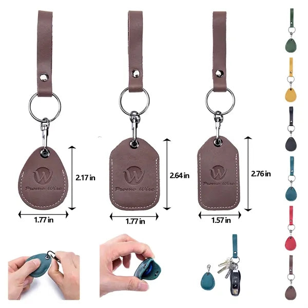 Multifunctional cowhide access card holder keychain