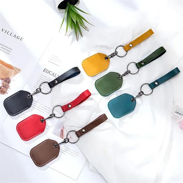 Multifunctional cowhide access card holder keychain