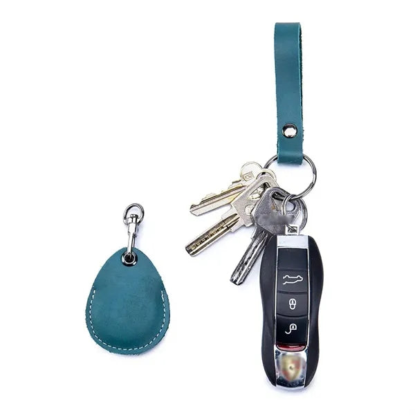 Multifunctional cowhide access card holder keychain