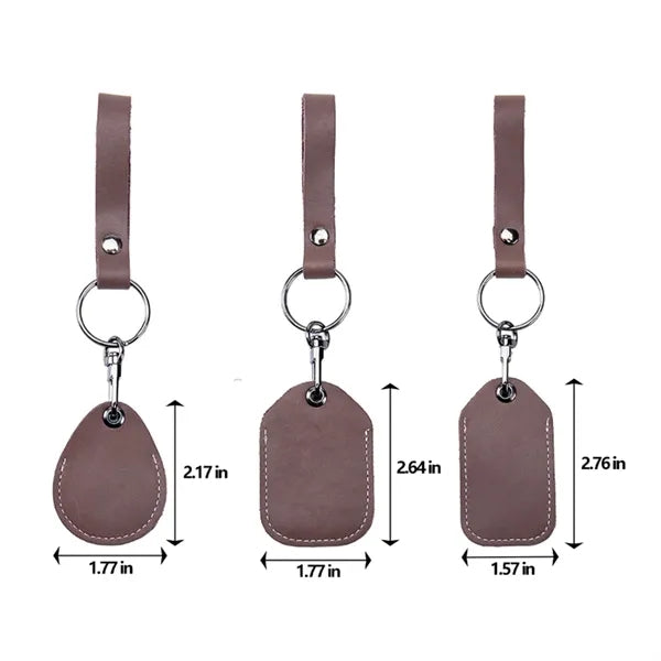 Multifunctional cowhide access card holder keychain