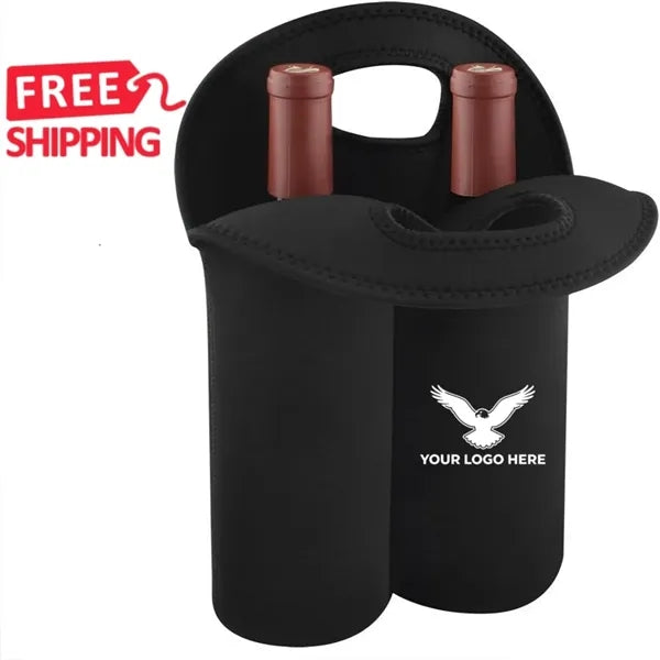 Neoprene Wine Tote Dual Bottle Soft Travel Carrier
