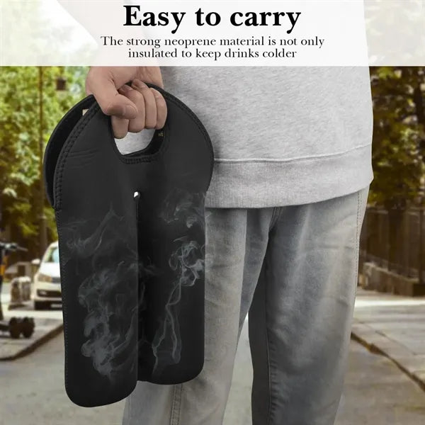Neoprene Wine Tote Dual Bottle Soft Travel Carrier