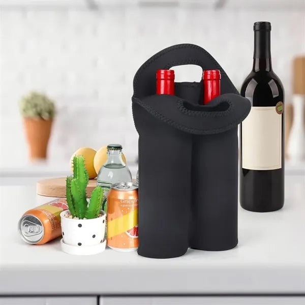 Neoprene Wine Tote Dual Bottle Soft Travel Carrier