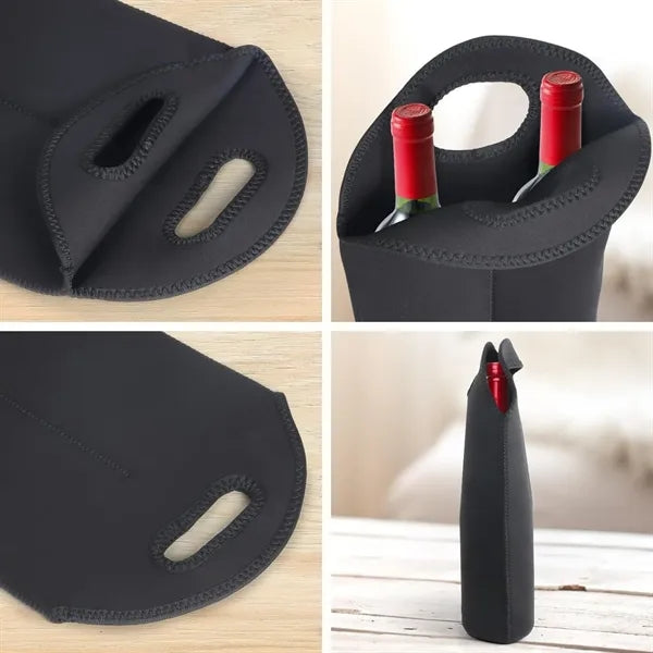 Neoprene Wine Tote Dual Bottle Soft Travel Carrier