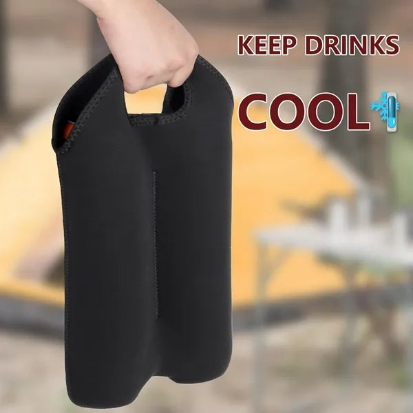 Neoprene Wine Tote Dual Bottle Soft Travel Carrier